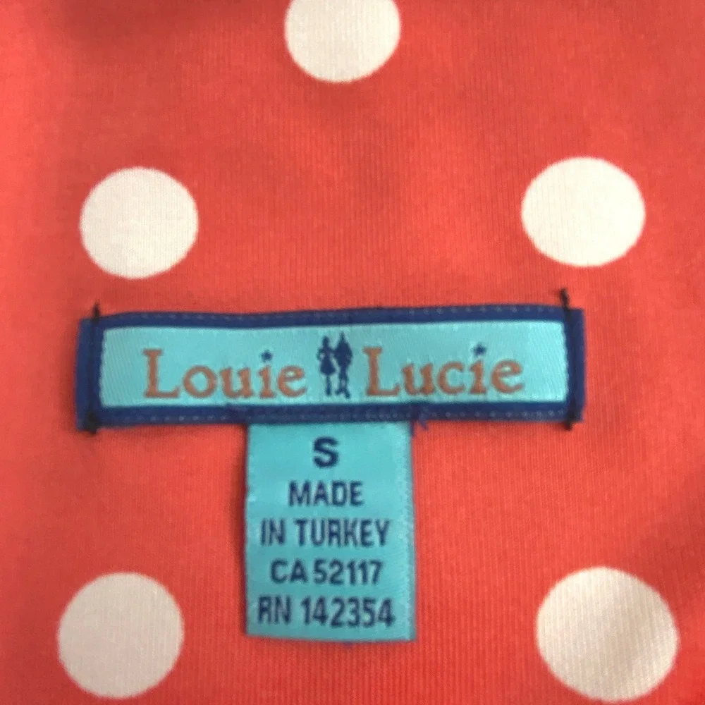 Louie Lucie Skirt Women S Orange Coral Creme Polka Dot A-Line Retro Rockabilly - Picture 3 of 9